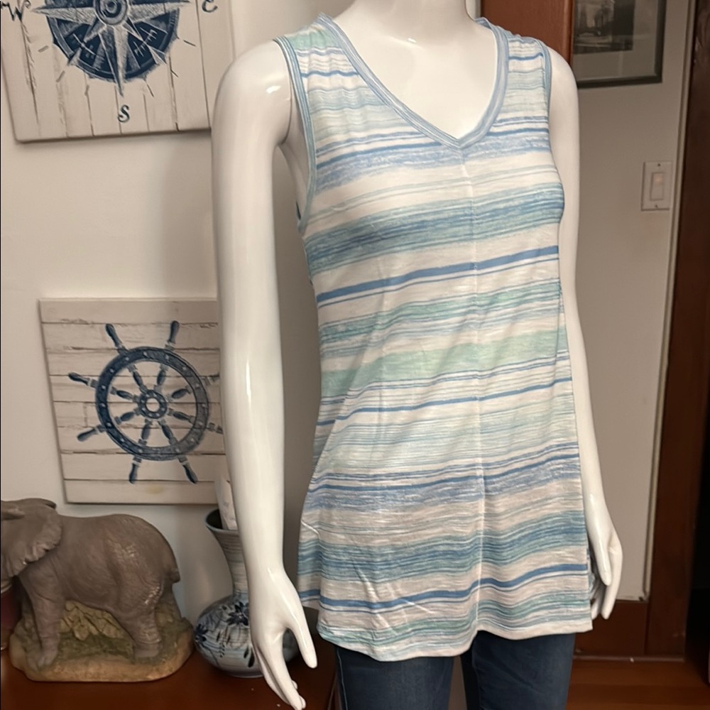 NWT Style&Co size small Striped Sleeveless Top - Blue and White